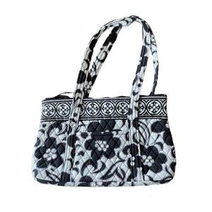 Vera Bradley Black and White “Night and Day” Handbag Purse Retired Pattern 2010